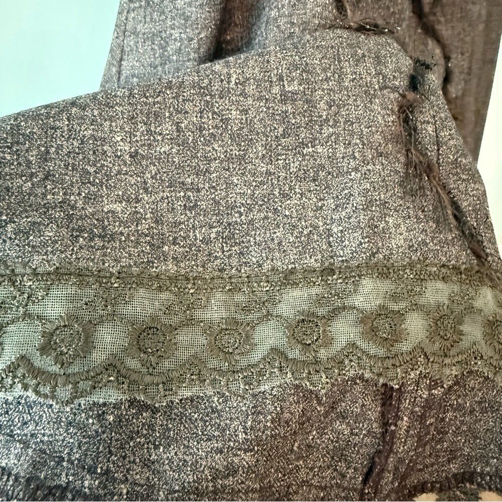 Vintage Forwear New York Elegant Brown Lace Trim Skirt Sz 14 - Picture 5 of 10